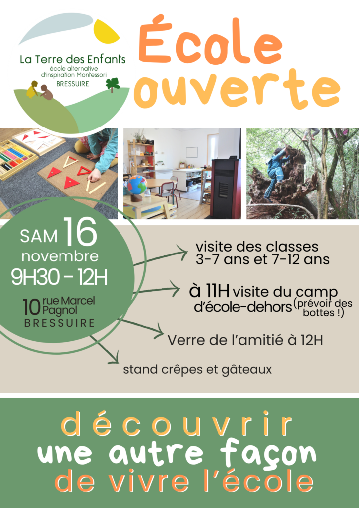 école ouverte le 16 novembre de 9h30-12h